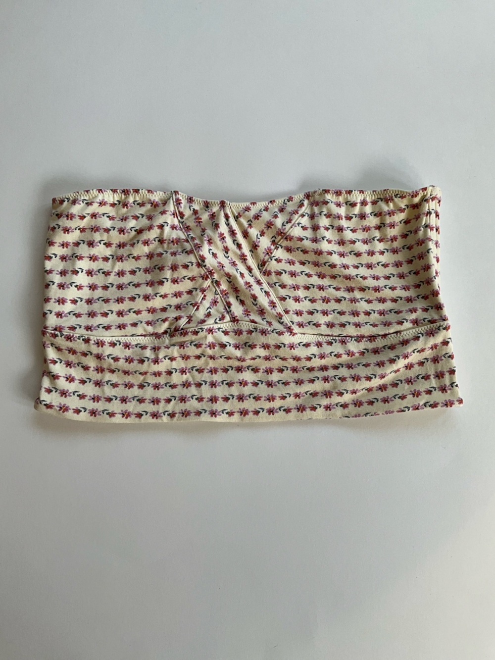 Y2K L Cream Ditsy Floral Bandeau Tube Top - Intimately Free People